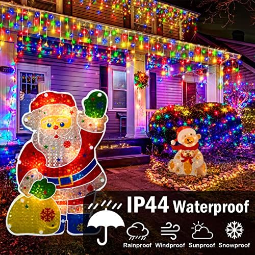 Christmas Lights Outdoor, 1280 LED 131FT Ice Lights for Outside, 8 Modes Plug in 240 Drops Ice String Light with Timer Memory Function Hanging Light for Christmas Decor(Multicolor) - Image 3