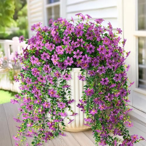 INQCMY Artificial Fake Hanging Flowers Plants for Outdoor Spring Decoration by INQCMYPlantRack