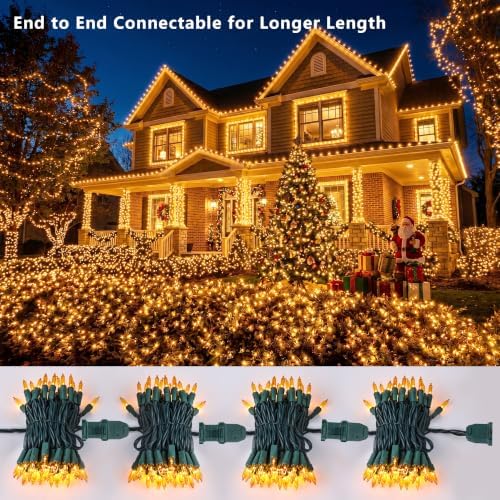 BrizLabs Gold Christmas Incandescent String Lights Outdoor 100 Count 19.7ft - Image 2