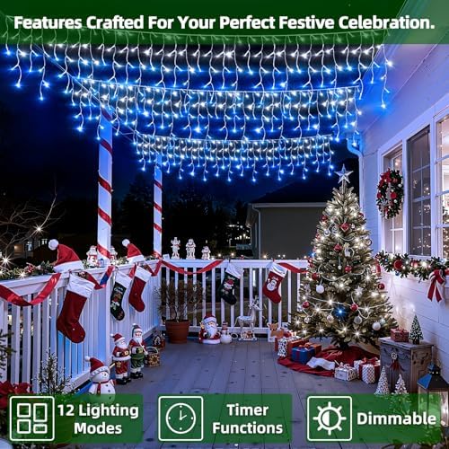 1620 LED 164FT Christmas Lights,360 Drops Icicle Lights with 12 Modes - Image 3