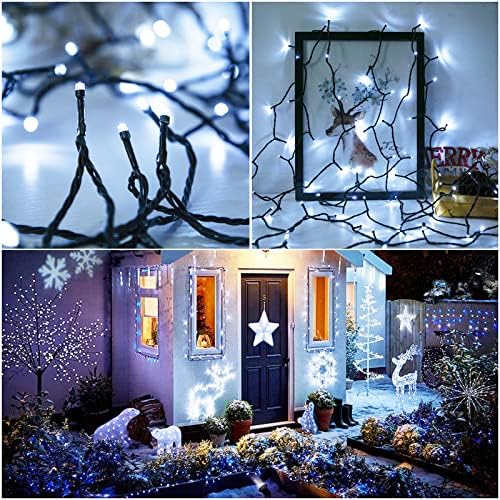 Solar Christmas String Lights, Cool White 200Led Outdoor Waterproof - Image 6