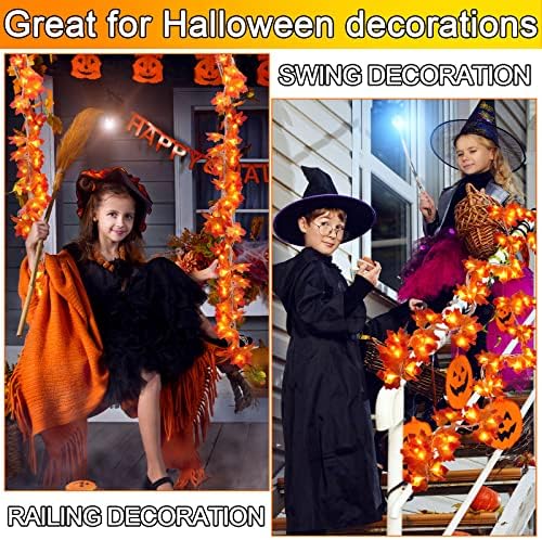 Tuanse 9.8ft Fall Leaves Garland with 20 LED Lights Indoor Outdoor - Image 6