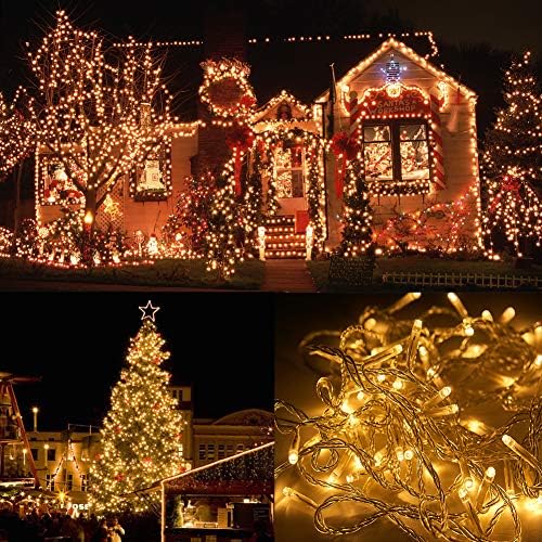 LJLNION 300 LED String Lights Outdoor Indoor, Extra Long 98.5FT Christmas Lights, 8 Lighting Modes, Plug in Waterproof Fairy Lights for Wedding Party Bedroom Decorations (Warm White) - Image 3