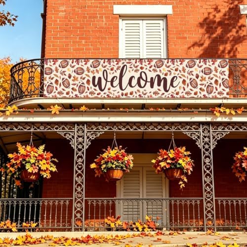 Welcome Fall Banner Fall Football Banner Yard Party Outdoor Decor - Image 6