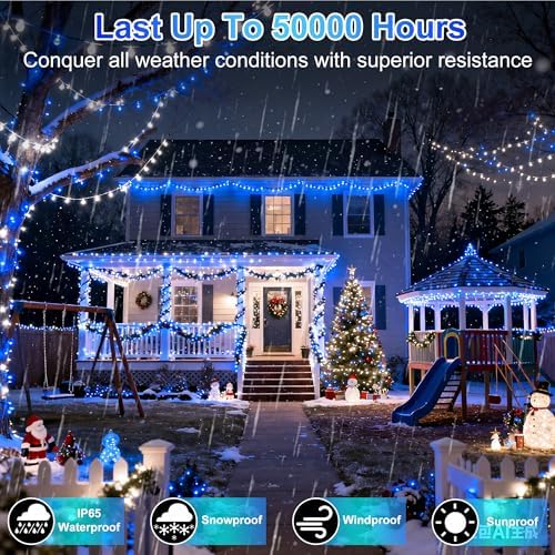 1500 LED 470FT Christmas String Lights Outdoor, 12 Pro Modes with Timer - Image 4