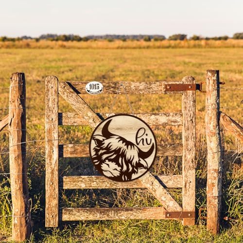 JarThenaAMCS 3D Highland Cow Welcome Door Sign Rustic Brown Cow Wooden Hanging Sign Front Door Hanger for Indoor Outdoor Farmhouse Home Porch Window Decor - Image 4