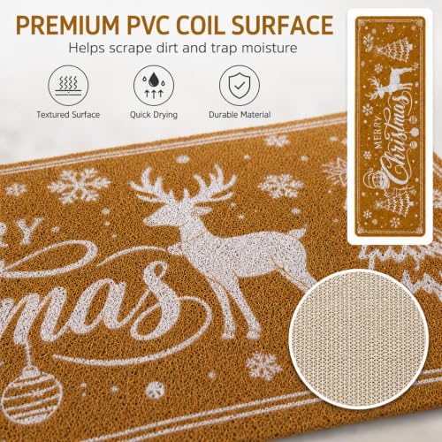 Long Doormat 48x 16 inch Merry Christmas Doormat Welcome Door Mat for Winter Christmas Front Door Outdoor Indoor Porch Entrance Decor - Image 6