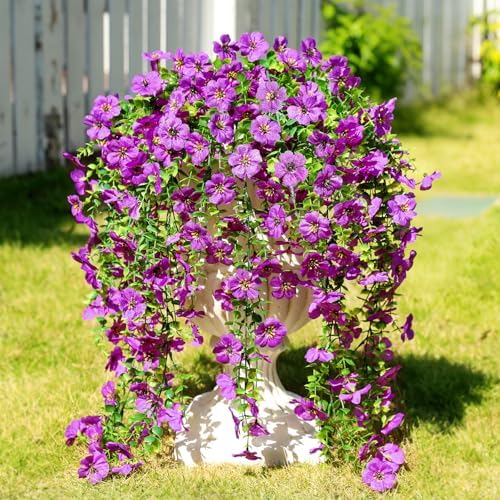 Artificial Hanging Flowers for Outdoors Spring Summer Decor by Playieer