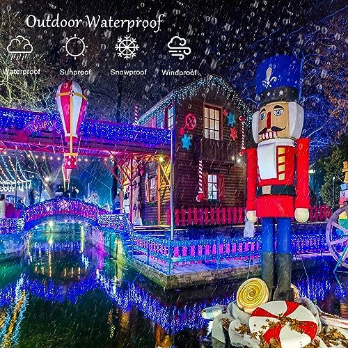 Icicle Christmas Lights Outdoor, 132ft 1280 LED Icicle Lights for Outside, Plug in Twinkle Lights Indoor with 8 Modes Timer Waterproof for House Holiday Decor Wedding Christmas Decorations, Blue - Image 5