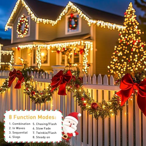 JMEXSUSS 1000LED Green Wire String Lights Warm White (Pack of 2) - Image 3
