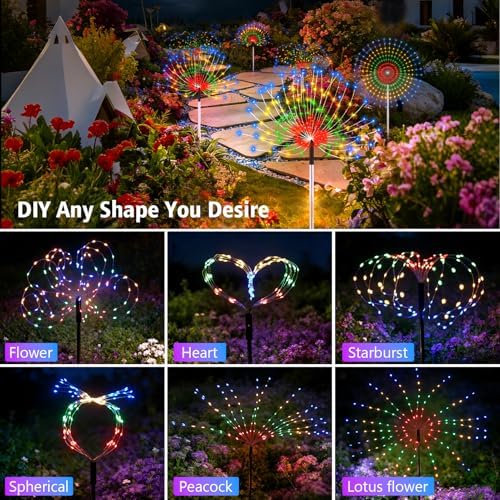 echosari 6 Pack Solar Garden Lights 720 LED Timer, 3 in 1 Landscape Lights - Image 2