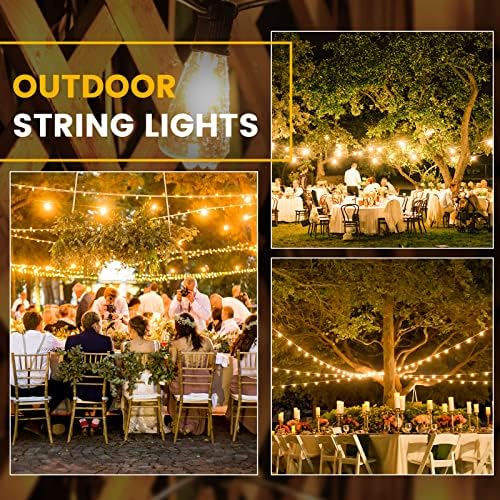 Zuske 100FT Outdoor String Lights, LED Patio Lights with 50+3 ST38 Vintage Edison Shatterproof Bulbs, IP65 Weatherproof Outside Hanging Lights for Backyard Bistro Cafe Garden(50FTx2) - Image 5