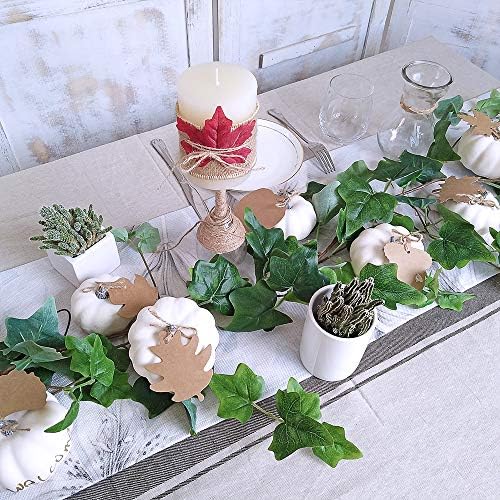 BESTTOYHOME 12 PCS Assorted Sizes Rustic Harvest White Artificial Pumpkins for Halloween, Fall Thanksgiving Decorating Harvest Embellishing and Displaying - Image 5