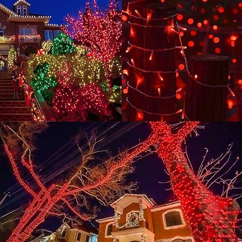 LJLNION 300 LED Valentines Lights, Extra Long 98.5FT Christmas String Lights Outdoor Indoor, 8 Lighting Modes, Plug in Waterproof Fairy Lights for Wedding Party Bedroom Decorations (Red) - Image 2