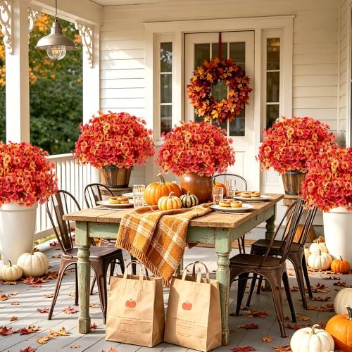 16 Bundles Artificial Fall Flowers for Outdorors - Image 3