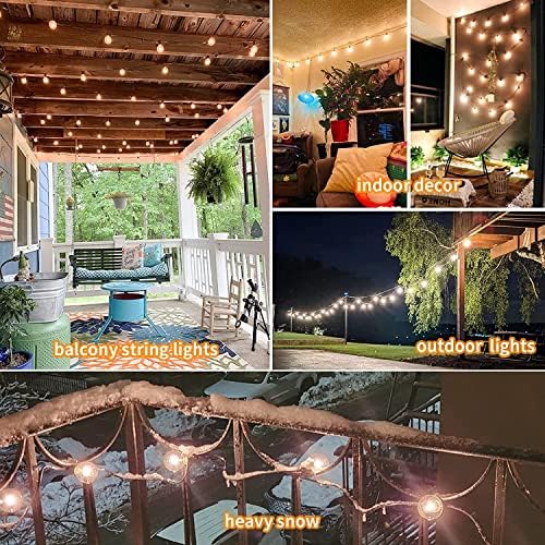 Outdoor String Lights 200FT 2-Pack LED Outside Waterproof Patio Lights Backyard Heavy-Duty Shatterproof Plastic G40 Bulbs 0.6W Efficient Connectable Globe Light Decor Yard Café Exterior - Image 2