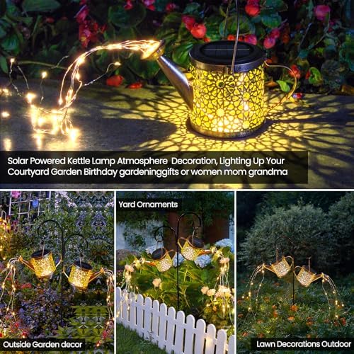 2 Pack Solar Watering Can Lights, Solar Lights Outdoor Decorative - Image 2