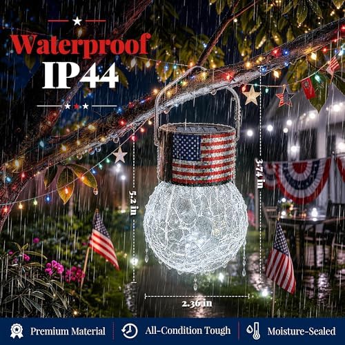 GIGALUMI Solar Hanging Lights for Outside Solar Lanterns Outdoor Waterproof - Image 6