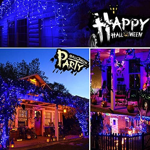 YOLIGHT 13ft 96 LED Icicle String Lights with Memory Function Controller, Indoor Room Curtain Fairy Lights Hanging Decoration for Halloween Patio Garden Bedroom Christmas Wedding (Blue) - Image 2