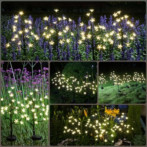 4 Pack Solar Garden Lights Outdoor, Solar Lights Outdoor Flowers - Image 6