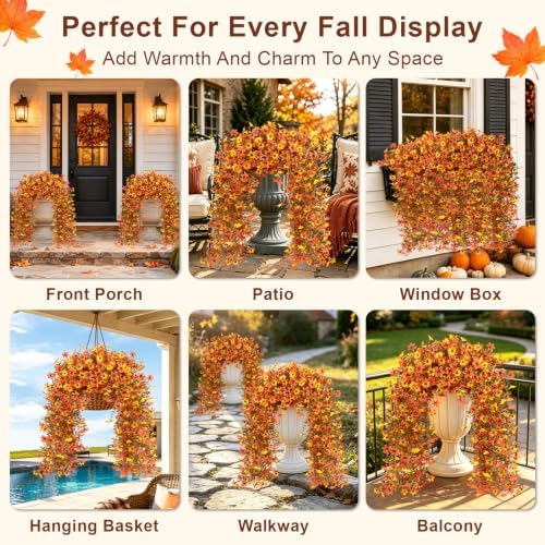 Artificial Hanging Flowers for Outdoors, 2 PCS 344-Bloom UV Resistant Mums - Image 6