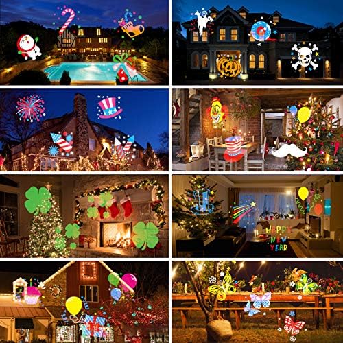 Halloween Outdoor Projector Lights,Syslux Christmas Projector Lights,16 HD Slides LED Waterproof Light Indoor Lights with Remote Control for Party Garden Halloween Xmas Landscape Decor - Image 6