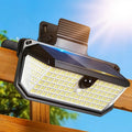 Clip On Solar Lights Outdoor for Fence, Deck Railing, 416 LED 600LM Solar Motion Sensor Light, 300° Wide Angle, 3 Modes, IP65 Waterproof Solar Deck Lights by Thumok