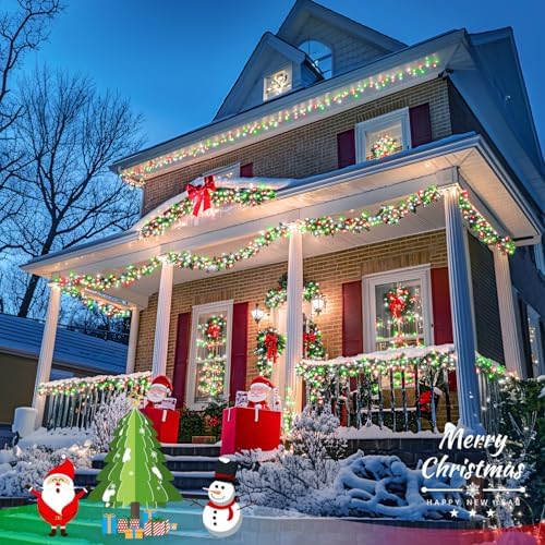 JMEXSUSS 163ft 500 LED Red White and Green Christmas Lights with 8 Modes - Image 5