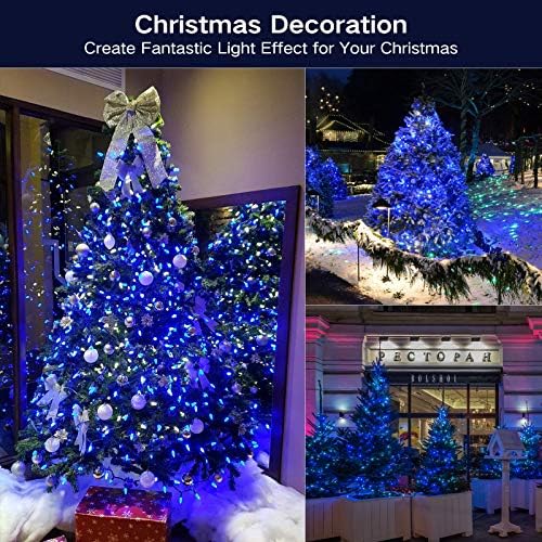 BrizLabs Blue Christmas Lights, 69.6ft 300 Count Blue String Lights Connectable, 120V UL Certified Incandescent Xmas Lights Green Cord, Outdoor Mini String Lights for Indoor Party Garden Patio Decor - Image 4