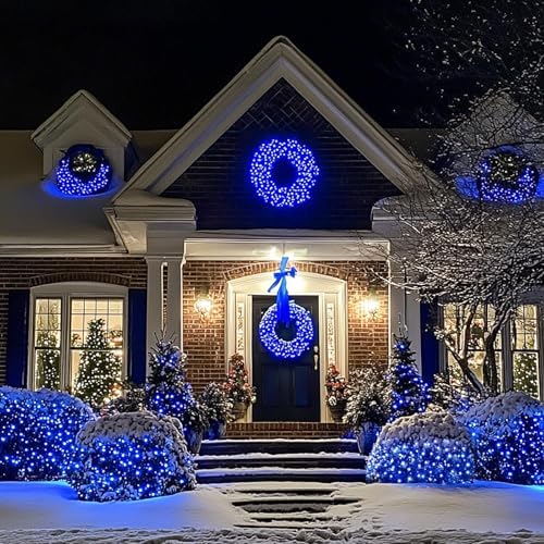 JMEXSUSS Blue Christmas Net Lights, 360 LED, 12ft x 5ft, Plug in - Image 5