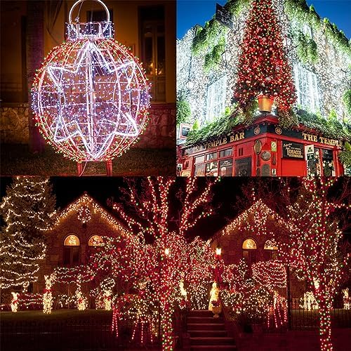 LJLNION 300 LED Christmas Lights, Extra Long 98.5FT Xmas String Lights Outdoor Indoor, 8 Lighting Modes, Plug in Waterproof Fairy Lights for Wedding Party Bedroom Decorations (Red & Green) - Image 2