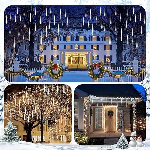 Minetom Meteor Shower Lights Outdoor, 16 Inch 24 Tube 864 LED Icicle Lights - Image 3
