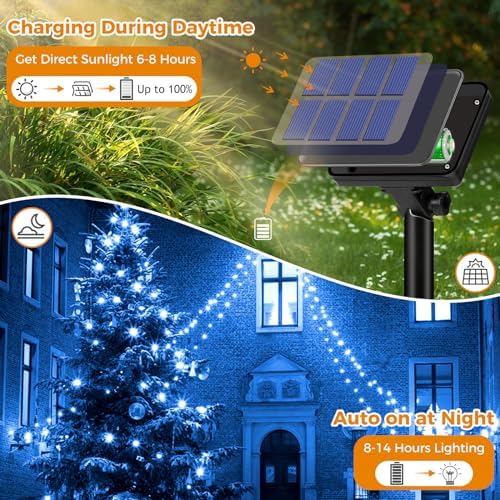 btfarm 2 Pack Solar String Lights Outdoor, Total 66FT 160LED Fairy Lights - Image 3