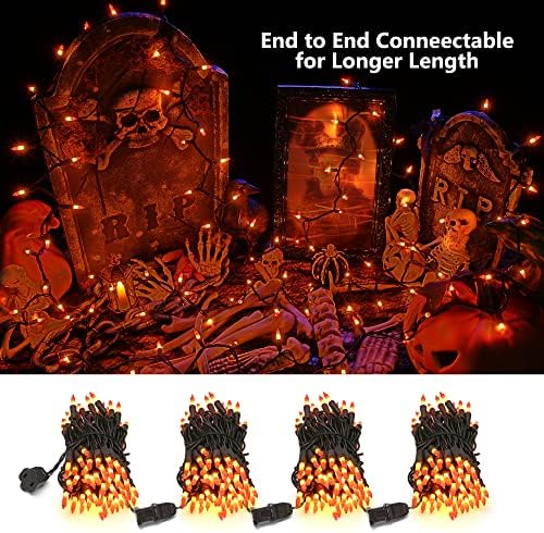 Brizled Candy Corn Halloween Lights, 100 Count Orange & Yellow UL Certified Incandescent Mini String Lights, Black Wire, Indoor & Outdoor Lighting Decoration | UL Certified; 21.3 ft Black Wire; Waterproof Candy Corn Mini Incandescent Halloween Lights f... - Image 4