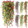 6 Pcs Fall Artificial Hanging Flowers Outdoor, Classic Color by FineCheer