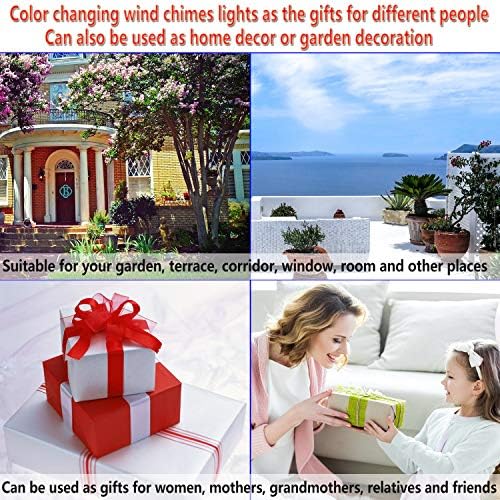 Outdoor Solar Flying Pig Wind Chimes Lights for Home/Garden/Rooms/Patio/Indoor/Outside Decor, Memorial Wind Catcher,Color Changing Waterproof Blessing Wind Bells Gifts for Mom, Women,Grandma,Family - Image 5