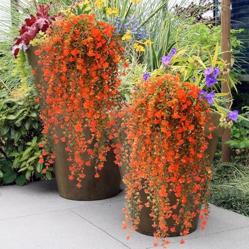 6 Pcs Fall Artificial Hanging Flowers Outdoor, Fresh Color - Image 3