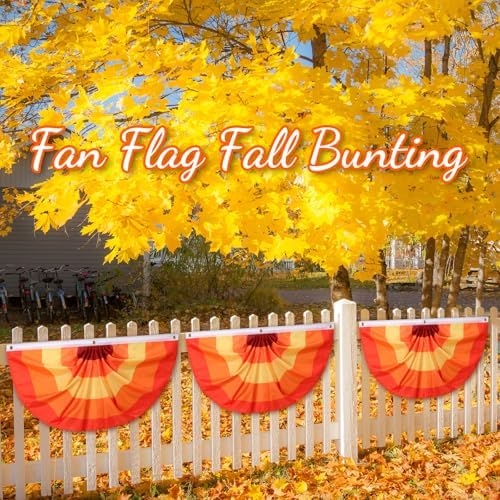 Newwiee 4 Pcs Thanksgiving Fall Bunting for Outside, Red, 3 x 1.5 ft - Image 5