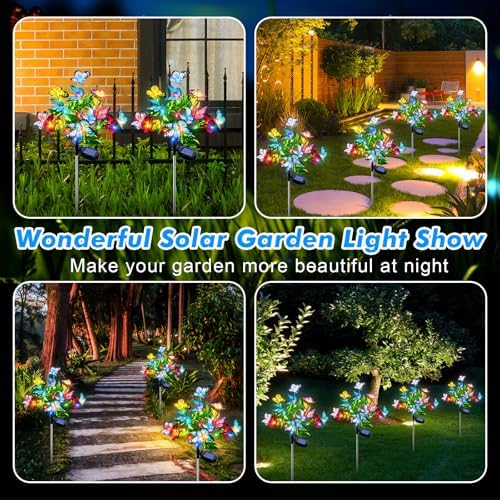 Fohil 2 Pack Butterfly Solar Garden Lights Outdoor with 2 Lighting Modes - Image 6