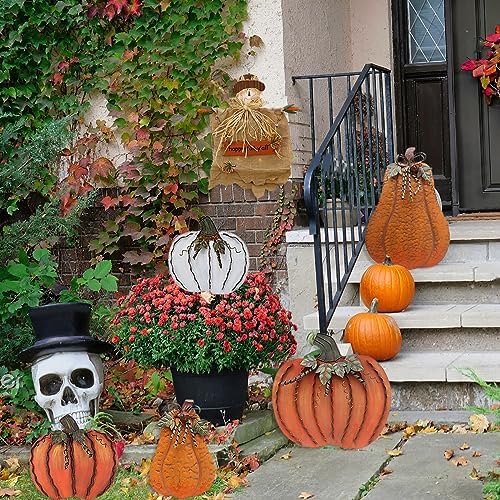 Metal Pumpkin Stakes Yard Signs Fall Decor Decorative Lawn Garden Stake - Image 4
