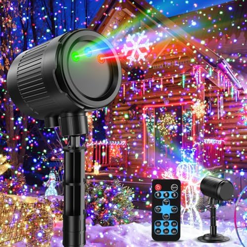 Laser Christmas Projector Lights Outdoor, 3 Color Moving Firefly Light Show by ANYSUN