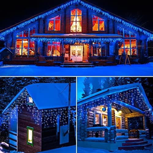 Christmas Icicle Lights with Remote,300 LED Solar Curtain Lights - Image 2