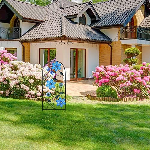 Garden Decor for Outside, YEAHOME 34 Inch Decorative Garden Stakes with Flowers Dragonflies, Metal Spring Yard Decorations for Outdoor Patio Lawn Backyard - Image 4