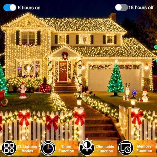 340 LED 90FT Christmas String Lights Outdoor, 12 Pro Modes with Timer - Image 3