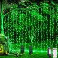 JMEXSUSS 300 LED Green Curtain Lights for Halloween Decor, 9.8x9.8ft by JMEXSUSS