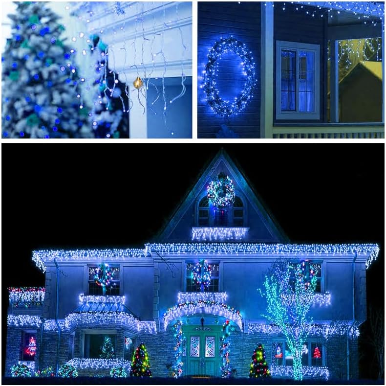 Lomotech Christmas Icicle Lights - 65Ft Christmas Lights,Blue - Image 7