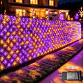 Pooqla Orange and Purple Halloween Net Lights Outdoor, 28x 5ft Clear Wire by Pooqla