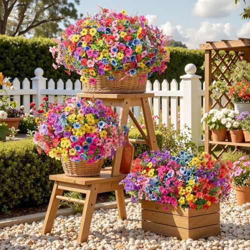 SHareconn 24 Bundles Artificial Flowers for Outdoors UV Resistant Decor - Image 6