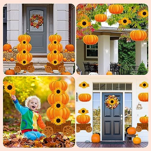 Thyle 2 Pack Fall Thanksgiving Outdoor Decorations, Pumpkin Yard Sign Stake - Image 6