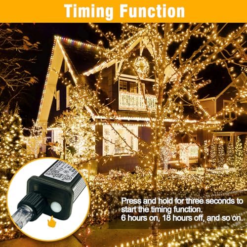 Outside LEDs Warm White LED String Lights – 66FT Transparent Wire, Waterproof & Connectable Christmas Tree Lights for Indoor Outdoor Holiday Décor - Image 4